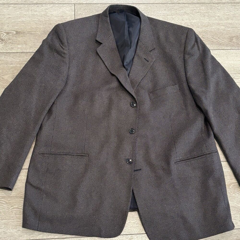 Versini Sports Coat Blazer Mens 50R Tweed Jacket Silk 3 Button Woven - Picture 2 of 11